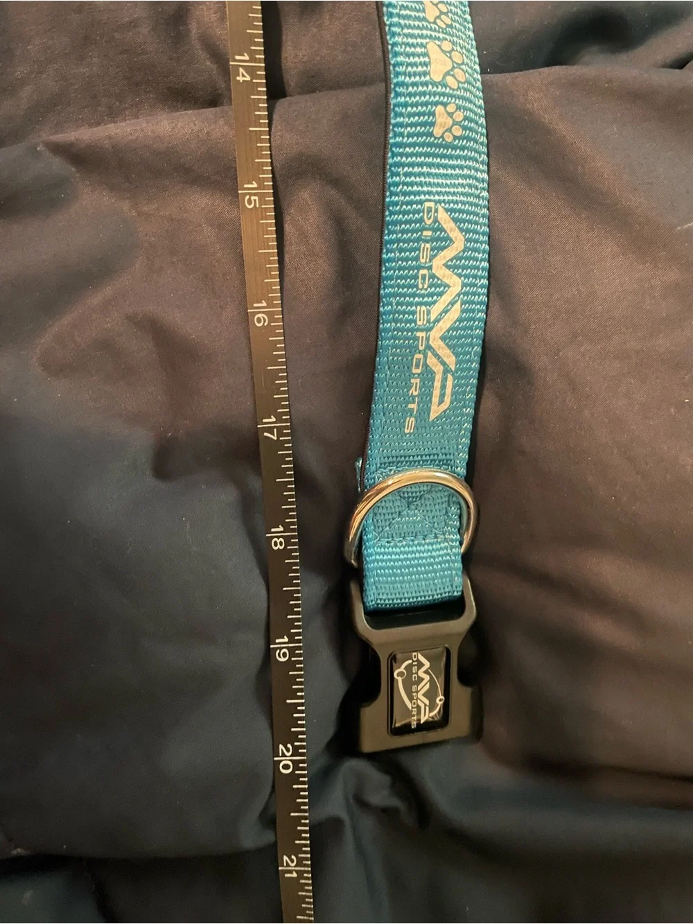 Teal Dog Collar with Wave Logo